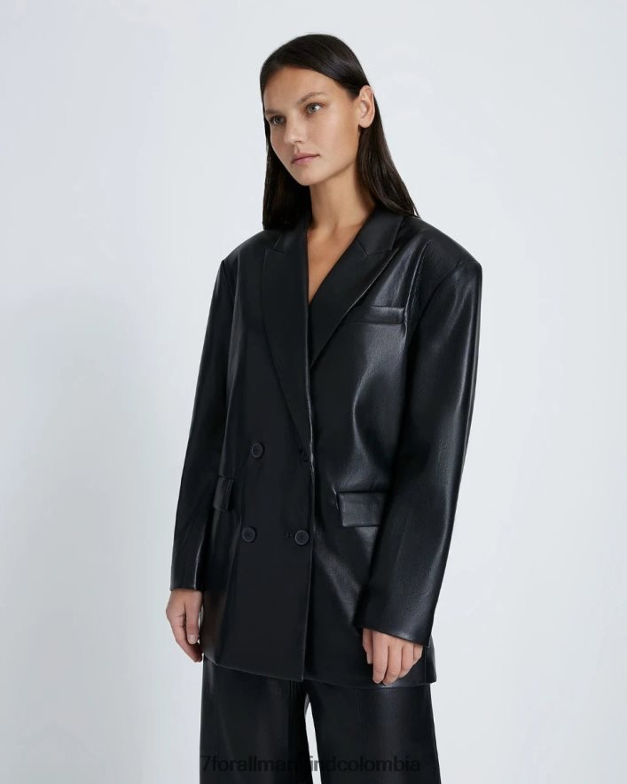 vestir 7 for All Mankind blazer de piel sintética en negro JBNRD454