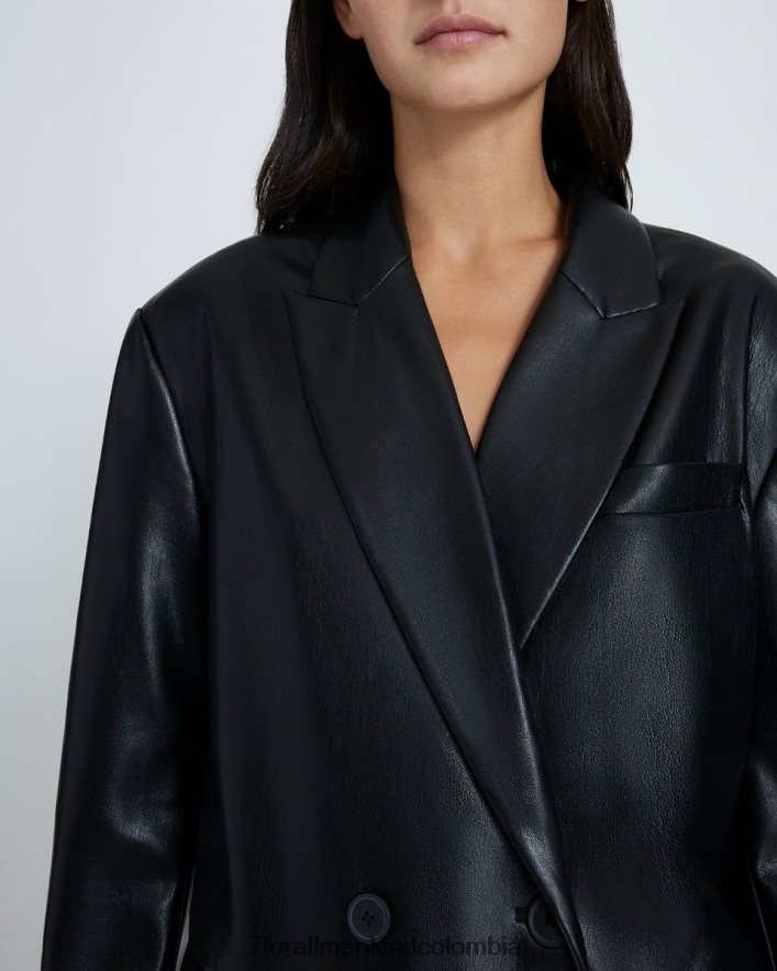 vestir 7 for All Mankind blazer de piel sintética en negro JBNRD454