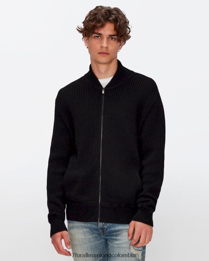 vestir 7 for All Mankind chaqueta bomber de lana en negro JBNRD820