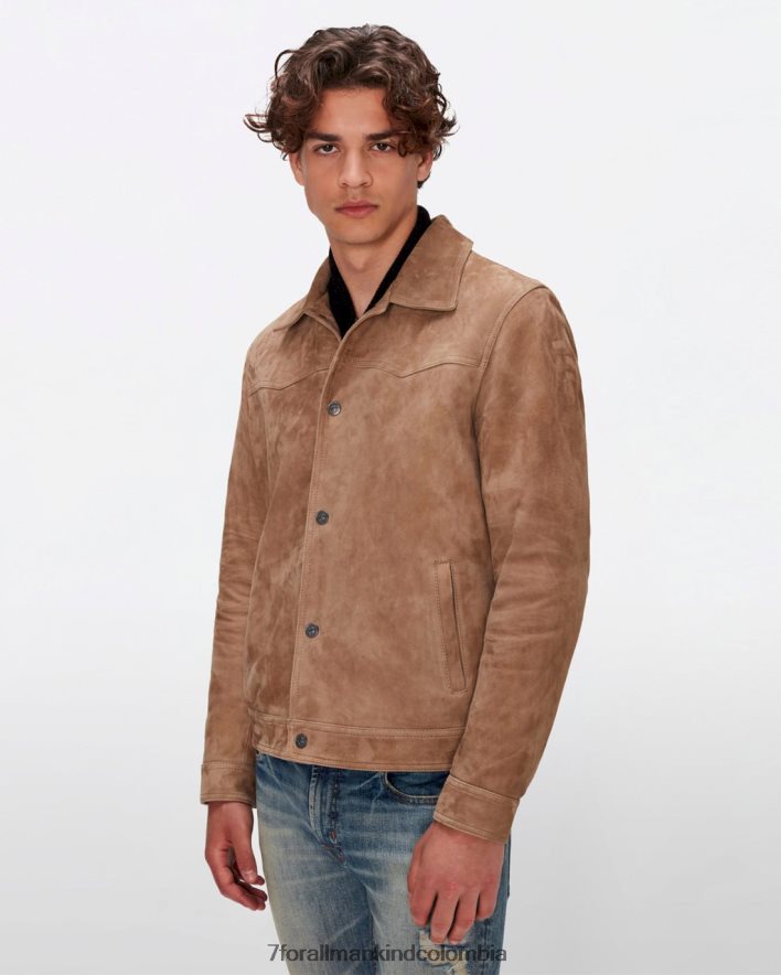 vestir 7 for All Mankind chaqueta vaquera de ante en bambú JBNRD819