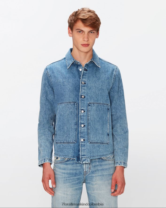 vestir 7 for All Mankind sobrecamisa de trabajo en azul vintage JBNRD576