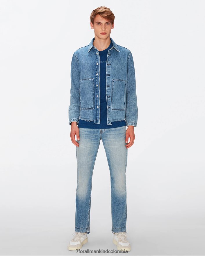 vestir 7 for All Mankind sobrecamisa de trabajo en azul vintage JBNRD576