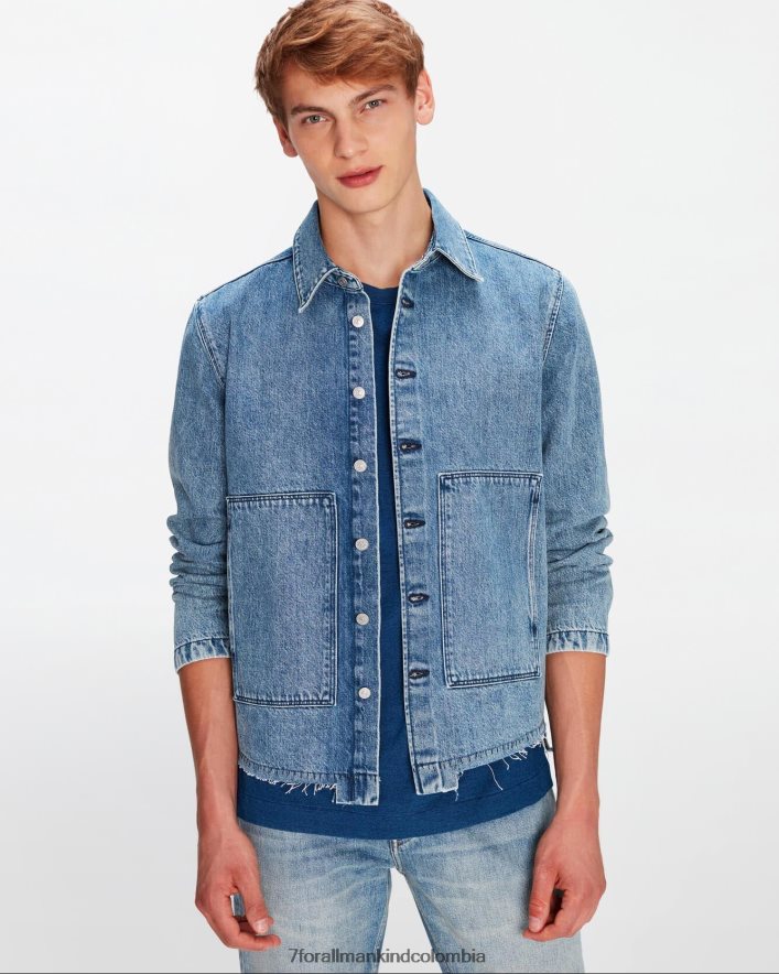 vestir 7 for All Mankind sobrecamisa de trabajo en azul vintage JBNRD576