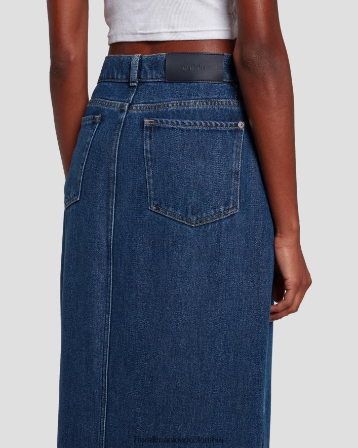 vestir 7 for All Mankind falda midi vaquera en bluenote JBNRD30