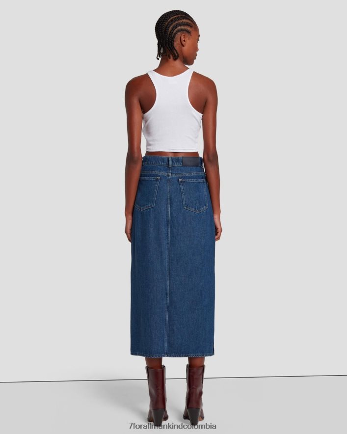 vestir 7 for All Mankind falda midi vaquera en bluenote JBNRD30