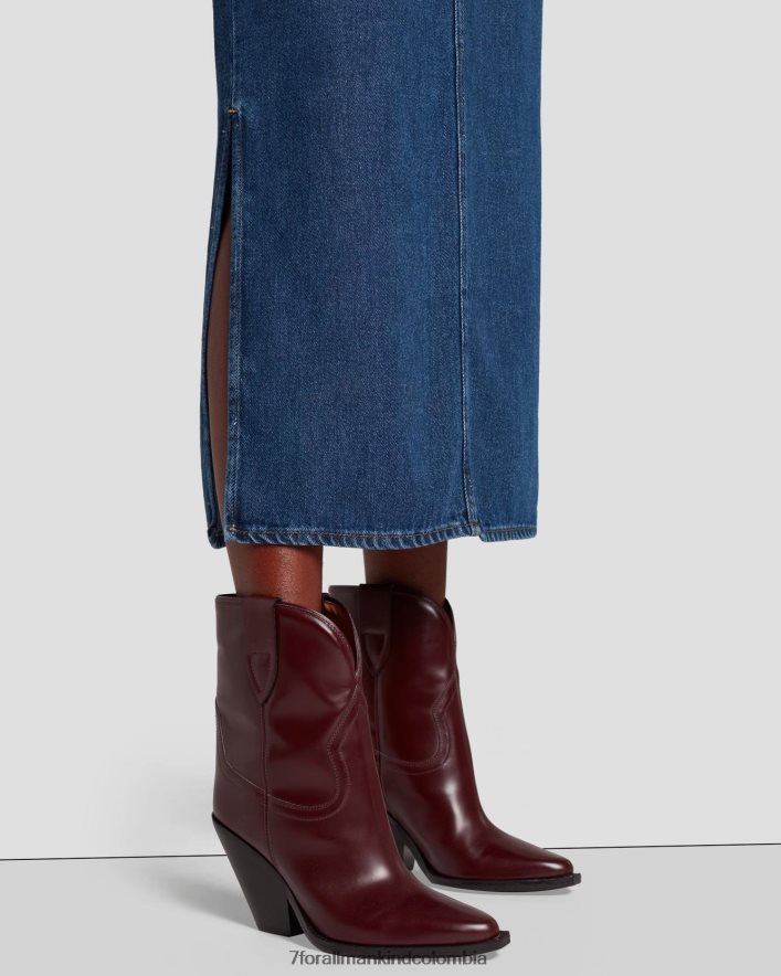 vestir 7 for All Mankind falda midi vaquera en bluenote JBNRD30