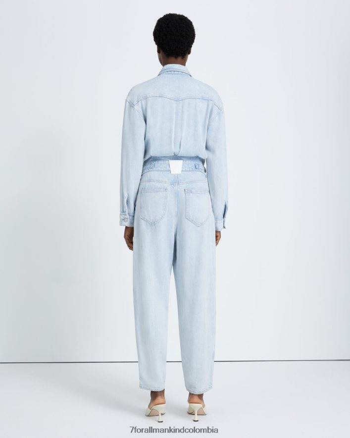vestir 7 for All Mankind Mono largo de denim brillante con mangas abullonadas en Isadora JBNRD283