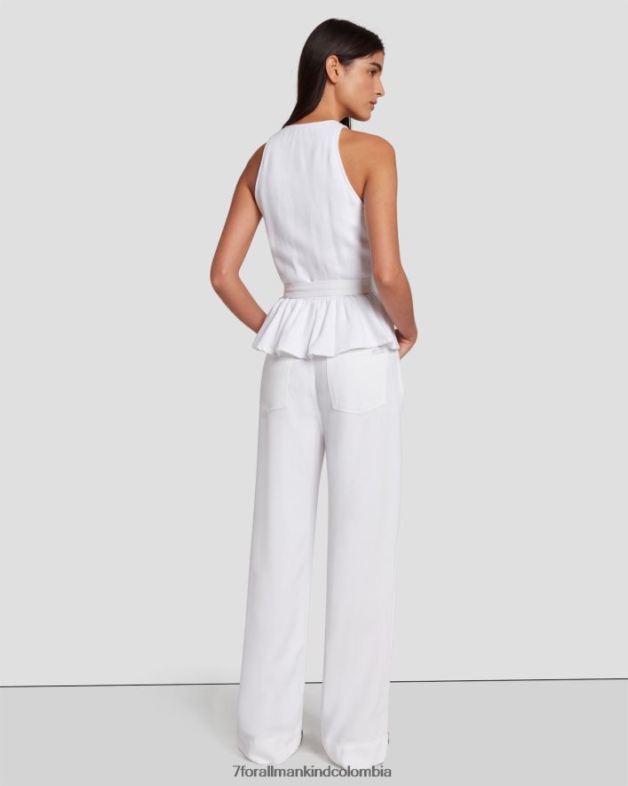 vestir 7 for All Mankind Chaleco sastre de denim brillante en blanco brillante JBNRD36