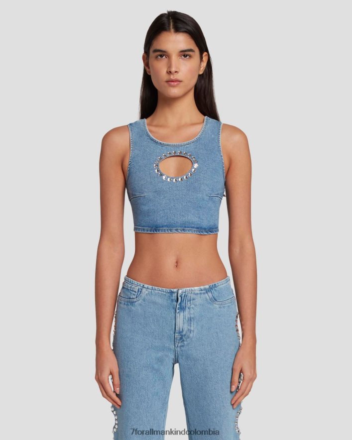vestir 7 for All Mankind Top corto con estampado vibe de adr JBNRD47
