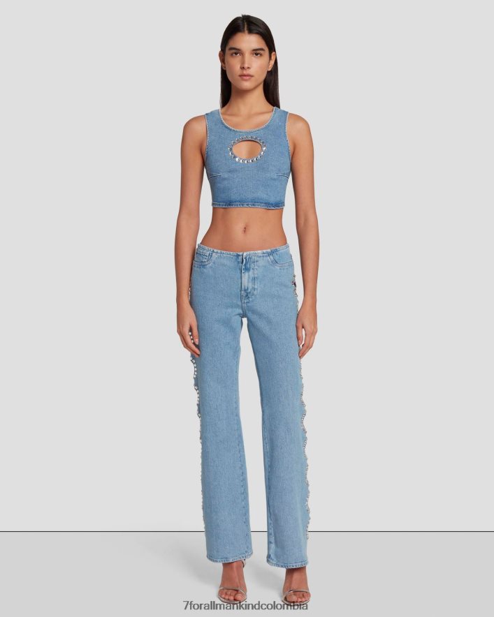 vestir 7 for All Mankind Top corto con estampado vibe de adr JBNRD47