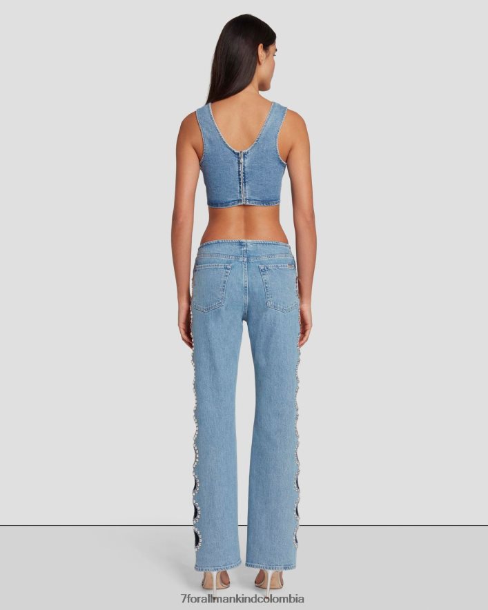 vestir 7 for All Mankind Top corto con estampado vibe de adr JBNRD47