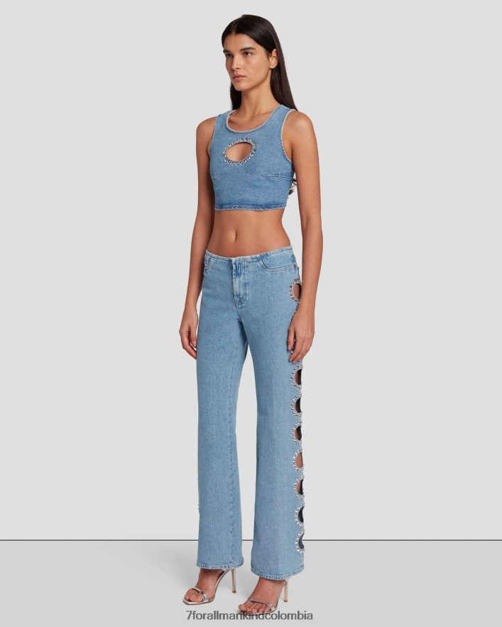 vestir 7 for All Mankind Top corto con estampado vibe de adr JBNRD47