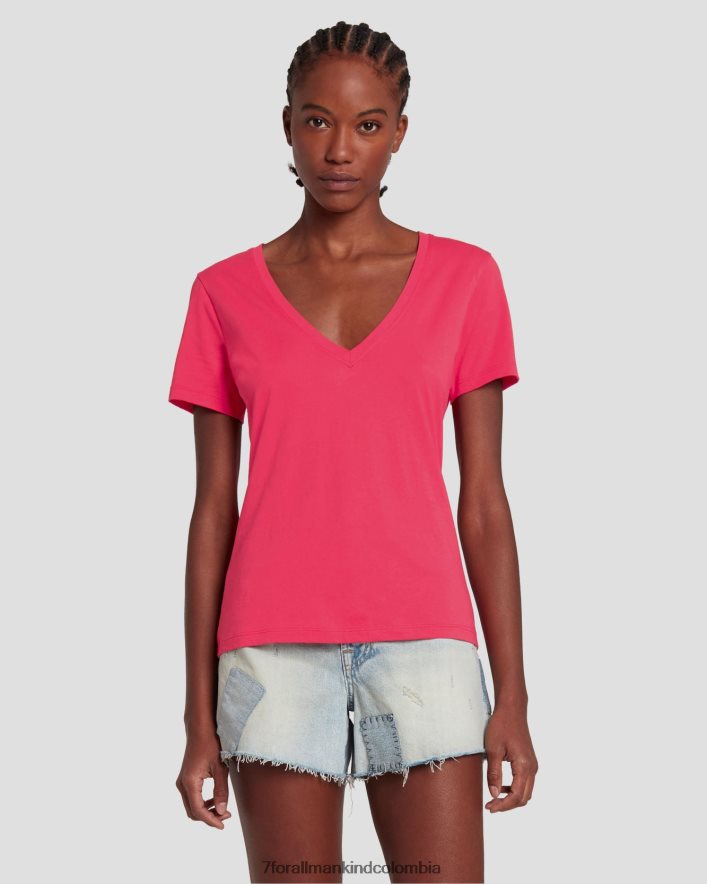 vestir 7 for All Mankind escote en v fácil en geranio JBNRD336
