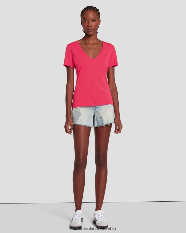 vestir 7 for All Mankind escote en v fácil en geranio JBNRD336
