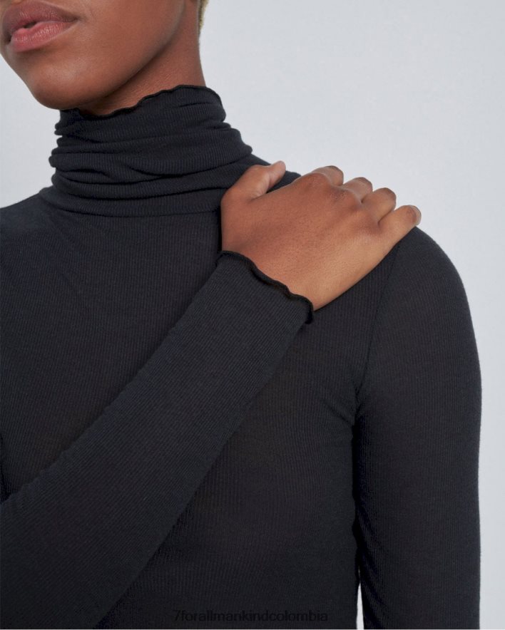 vestir 7 for All Mankind jersey de cuello alto básico en jet set JBNRD412