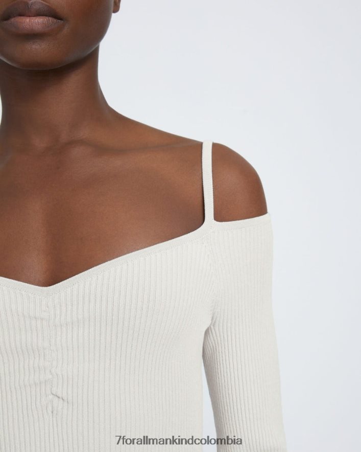 vestir 7 for All Mankind top con hombros descubiertos en color crema JBNRD399