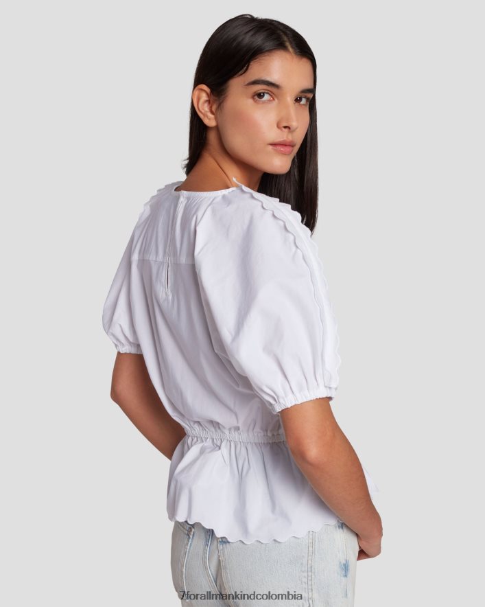 vestir 7 for All Mankind top con ojales en blanco brillante JBNRD338