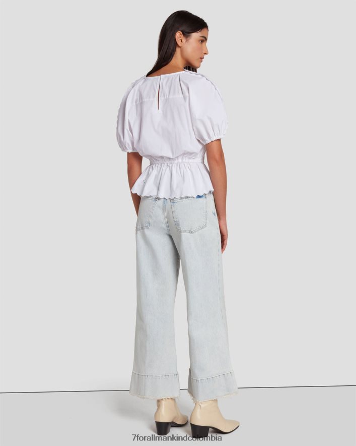 vestir 7 for All Mankind top con ojales en blanco brillante JBNRD338