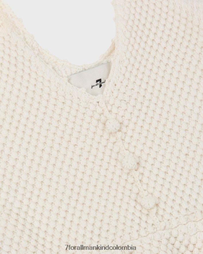 vestir 7 for All Mankind top con peplum de crochet en gardenia JBNRD408