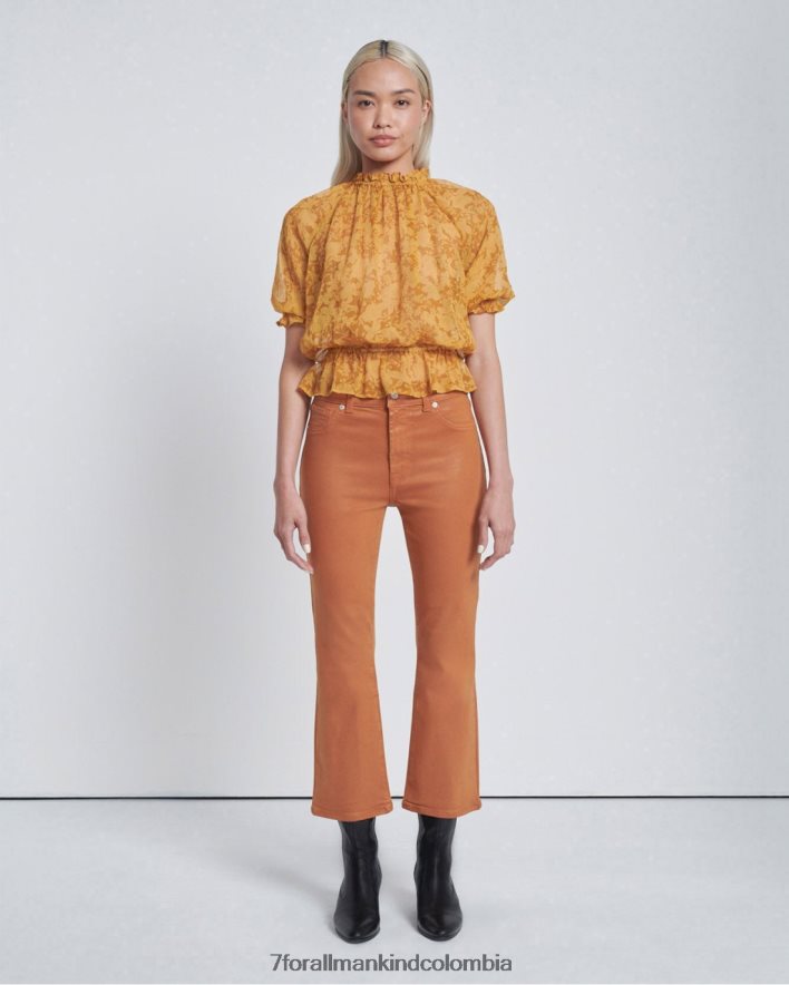 vestir 7 for All Mankind top de volumen suave en dorado atrevido JBNRD366