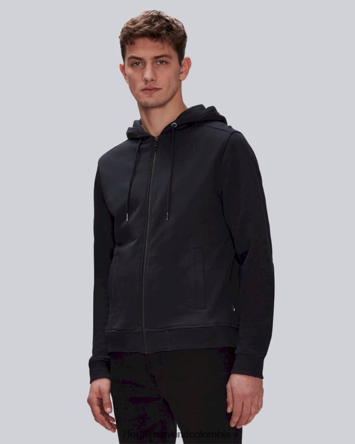 vestir 7 for All Mankind Sudadera con capucha y cremallera delantera Essential en azul marino JBNRD829