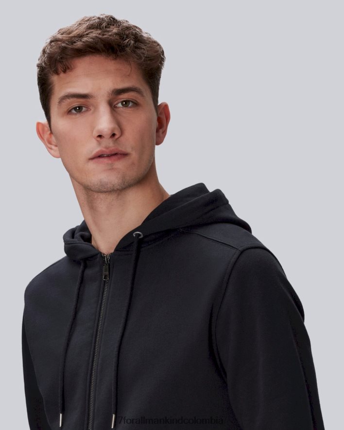 vestir 7 for All Mankind Sudadera con capucha y cremallera delantera Essential en azul marino JBNRD829