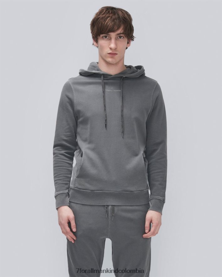 vestir 7 for All Mankind Sudadera con capucha y tinte mineral en color carbón JBNRD844