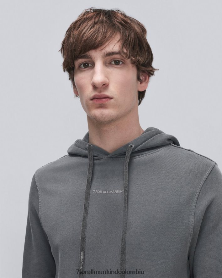 vestir 7 for All Mankind Sudadera con capucha y tinte mineral en color carbón JBNRD844