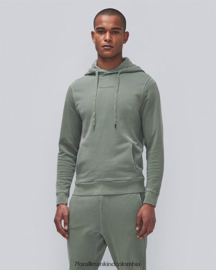 vestir 7 for All Mankind Sudadera con capucha y tinte mineral en color militar claro JBNRD843