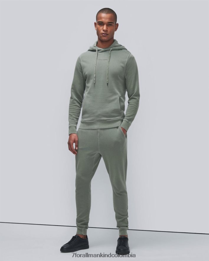 vestir 7 for All Mankind Sudadera con capucha y tinte mineral en color militar claro JBNRD843