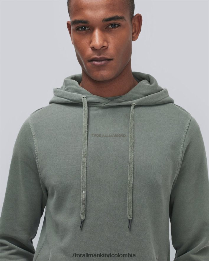 vestir 7 for All Mankind Sudadera con capucha y tinte mineral en color militar claro JBNRD843