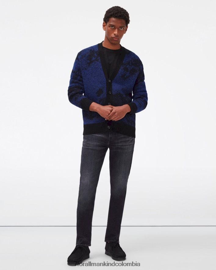 vestir 7 for All Mankind Cárdigan de mohair en azul eléctrico y negro JBNRD849