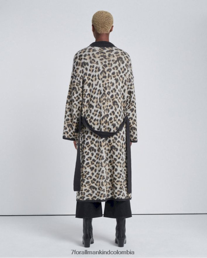 vestir 7 for All Mankind Cárdigan tipo jersey largo de jacquard con estampado de leopardo JBNRD475