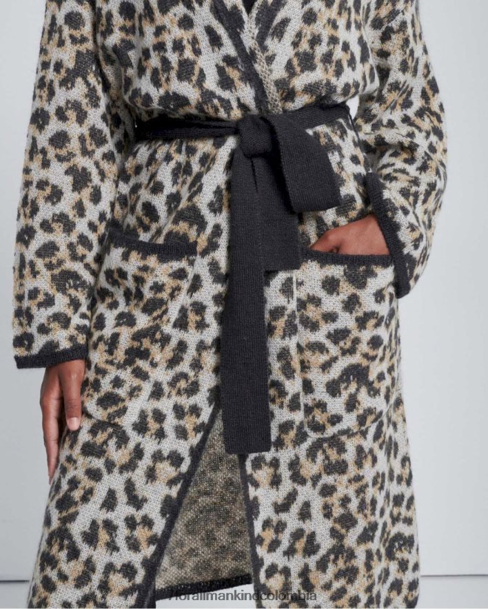 vestir 7 for All Mankind Cárdigan tipo jersey largo de jacquard con estampado de leopardo JBNRD475