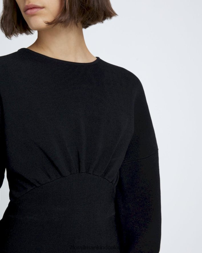 vestir 7 for All Mankind Jersey ajustado de canalé en negro JBNRD467