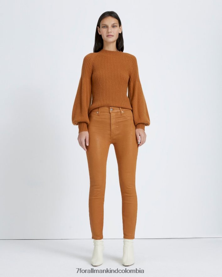 vestir 7 for All Mankind Jersey con mangas farol en jengibre glaseado JBNRD468