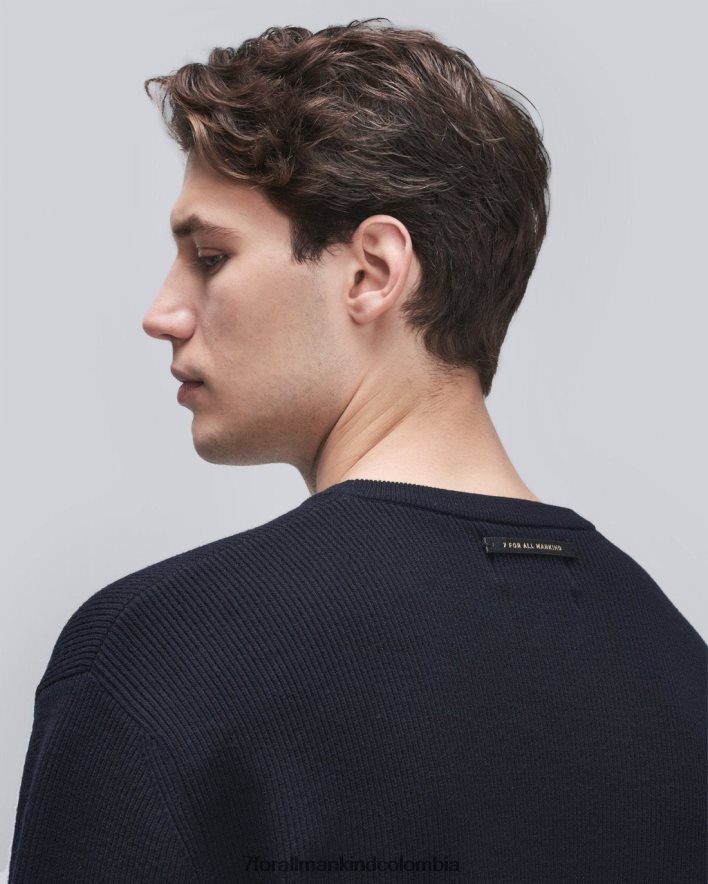 vestir 7 for All Mankind Jersey de canalé de alto rendimiento en azul marino de lujo JBNRD837
