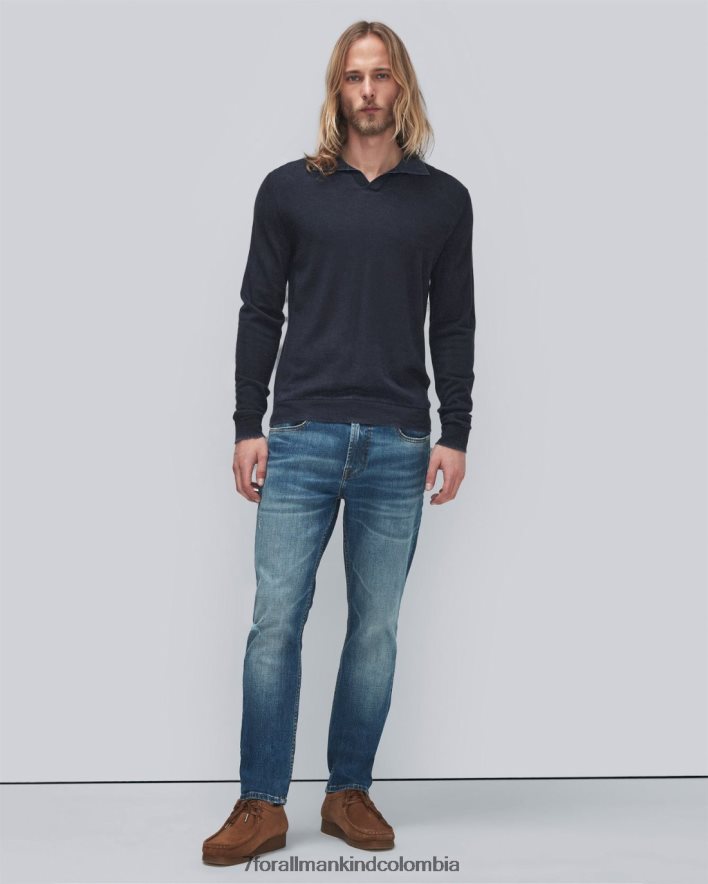 vestir 7 for All Mankind polo de merino en azul marino JBNRD726