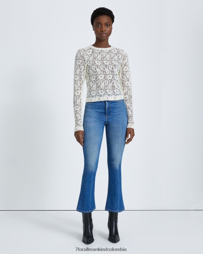 vestir 7 for All Mankind suéter de encaje en blanco antiguo JBNRD364