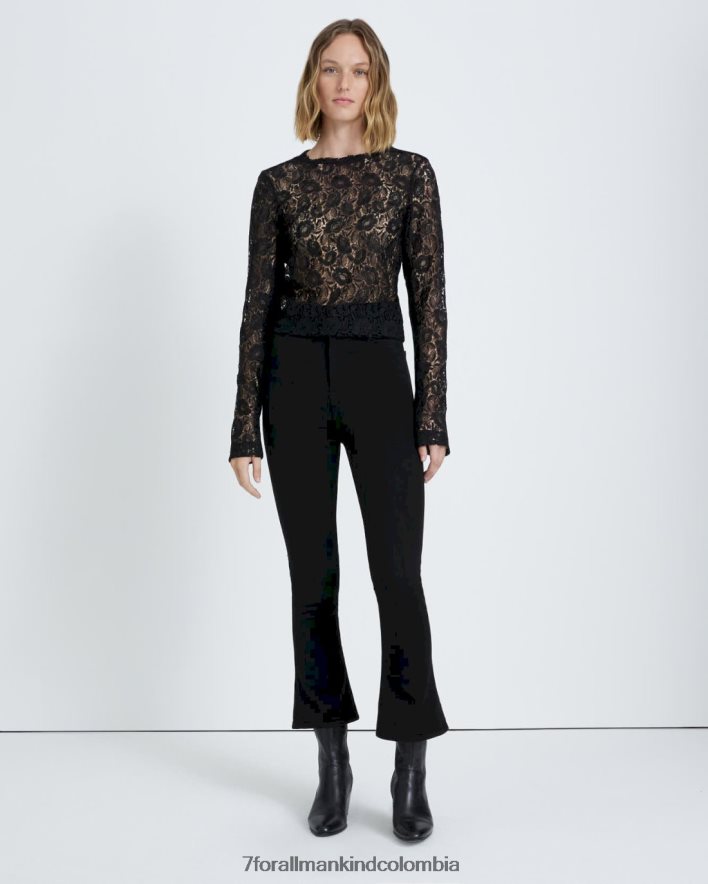 vestir 7 for All Mankind suéter de encaje en negro JBNRD378