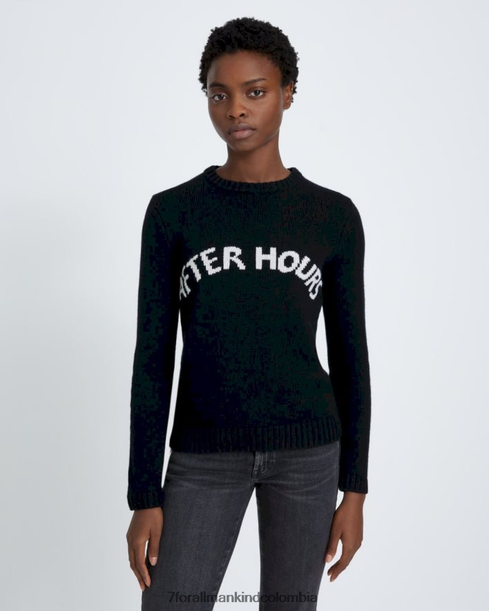 vestir 7 for All Mankind suéter negro after hours JBNRD473