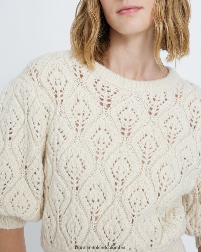vestir 7 for All Mankind suéter pointelle en color crema JBNRD470