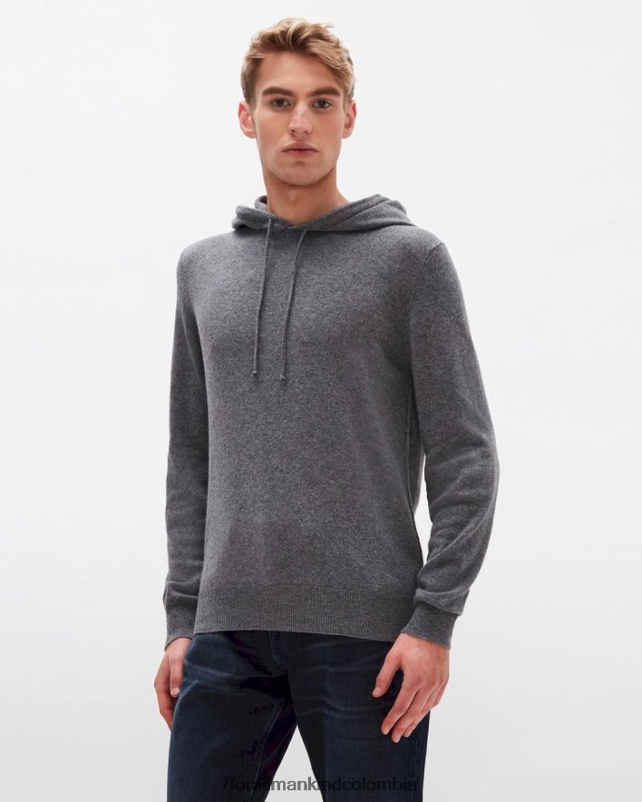 vestir 7 for All Mankind sudadera con capucha de cachemir en gris JBNRD839