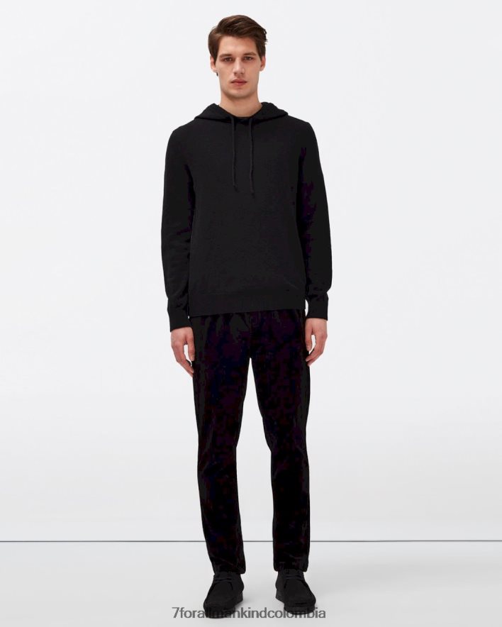 vestir 7 for All Mankind sudadera con capucha de cachemir en negro JBNRD835