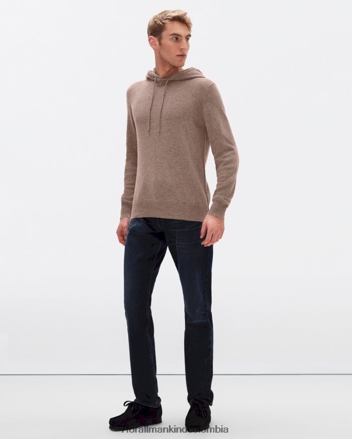 vestir 7 for All Mankind sudadera con capucha de cachemira en color topo JBNRD836
