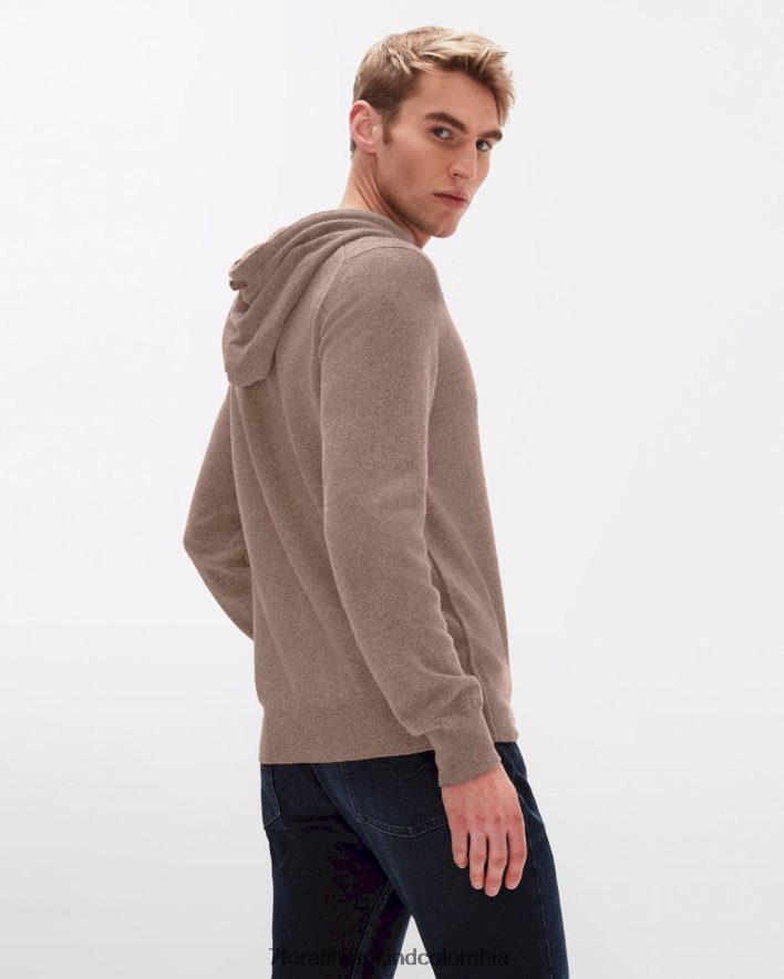 vestir 7 for All Mankind sudadera con capucha de cachemira en color topo JBNRD836