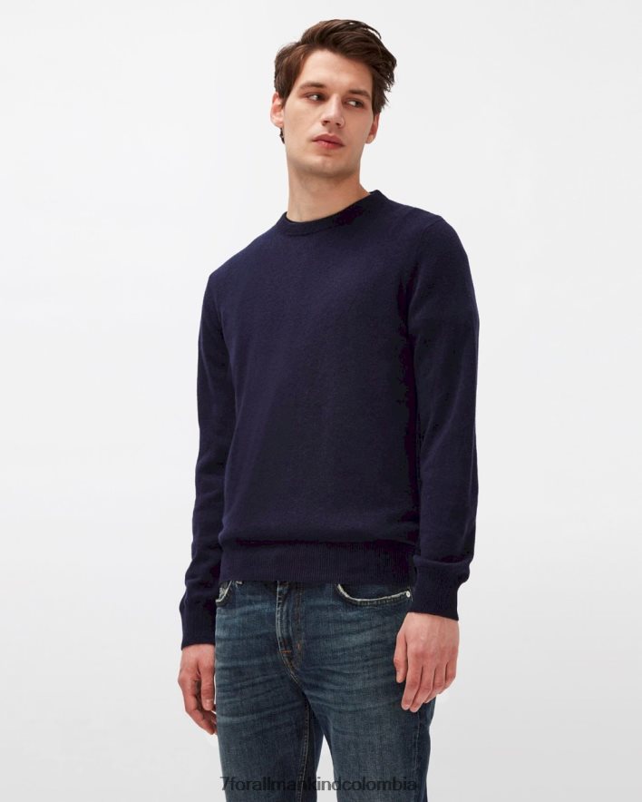 vestir 7 for All Mankind tripulación de cachemira en azul marino JBNRD834