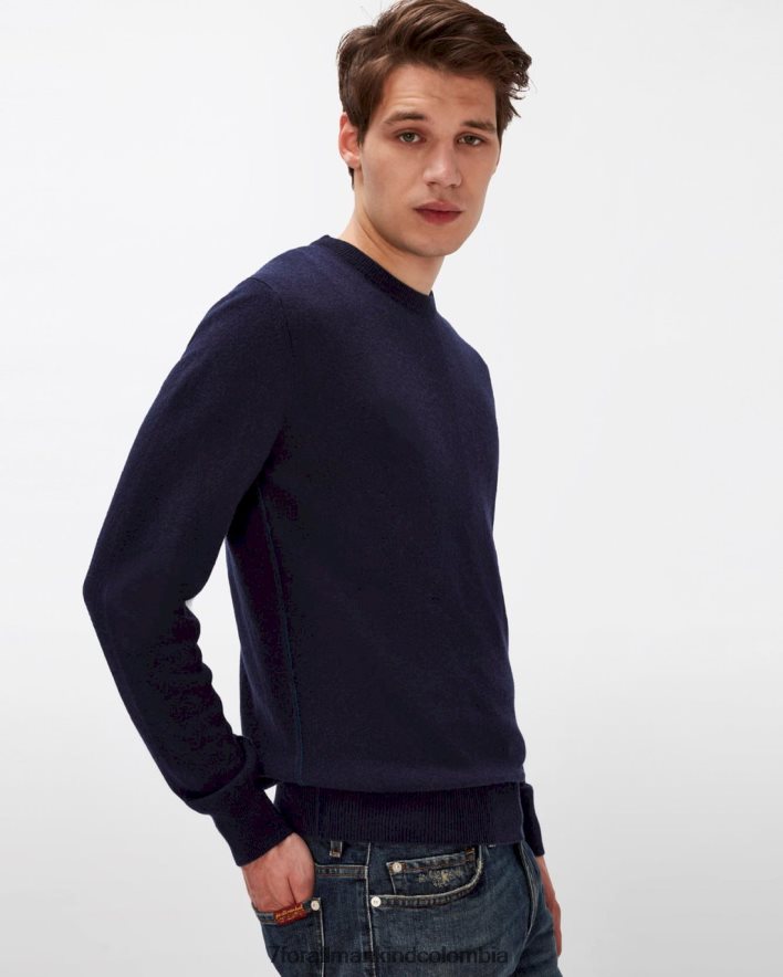 vestir 7 for All Mankind tripulación de cachemira en azul marino JBNRD834