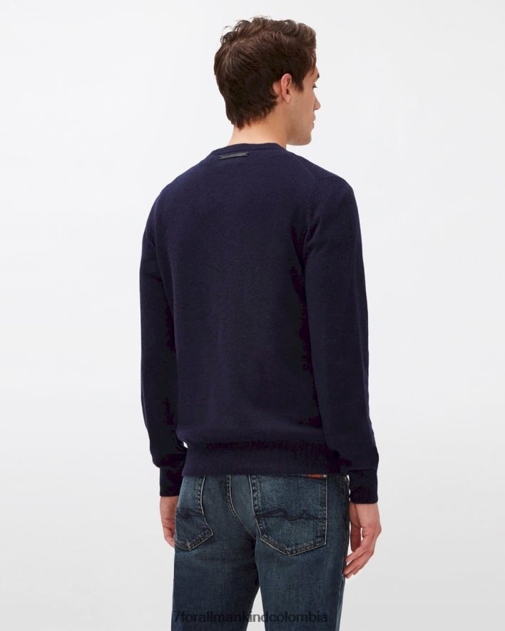 vestir 7 for All Mankind tripulación de cachemira en azul marino JBNRD834