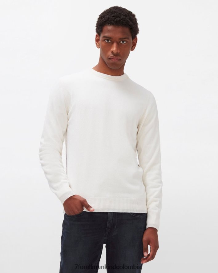 vestir 7 for All Mankind tripulación de cachemira en blanco roto JBNRD841